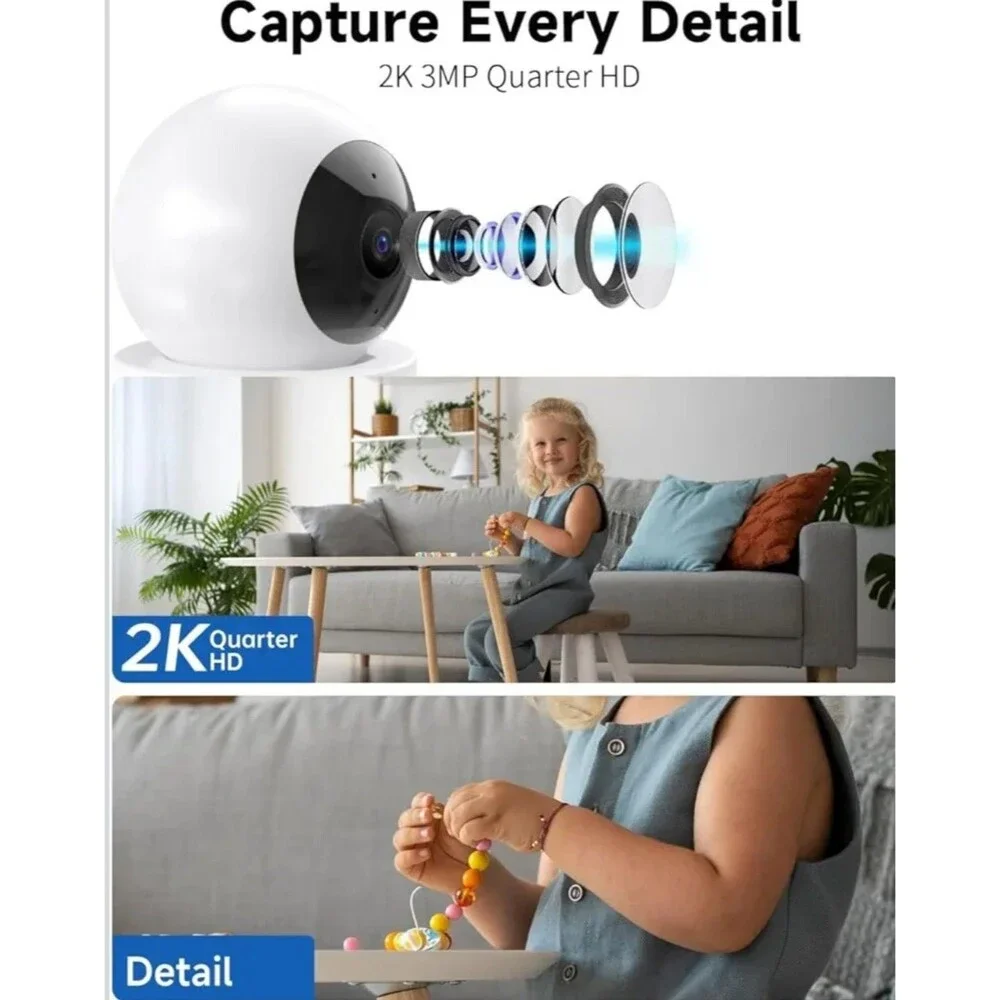[5G & 2.4G] 2K Pan/Tilt Security Cameras for Home Security Indoor, AI Voice 100$